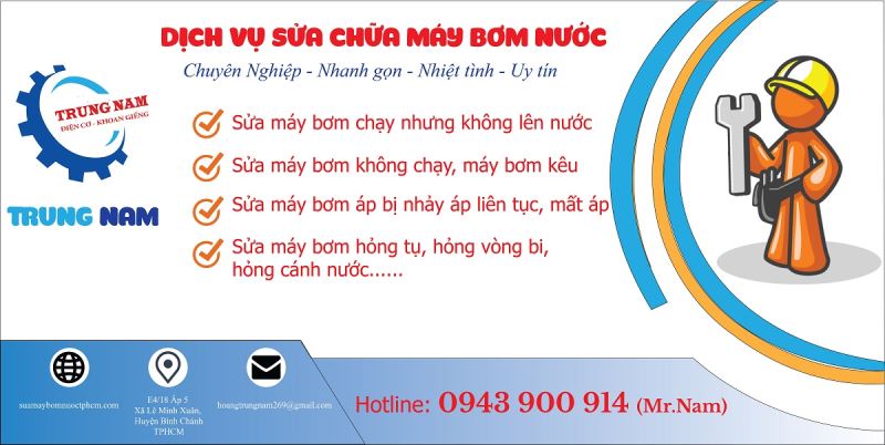 Thợ sửa máy bơm nước tại quận Tân Bình Hotline O943 990 914